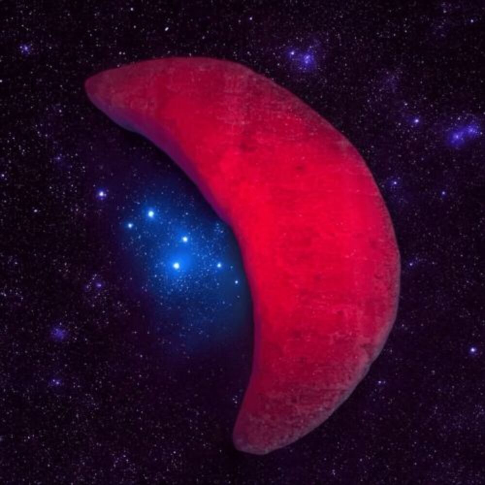 Honeycomb Ruby Moon Carving UV Reactive
